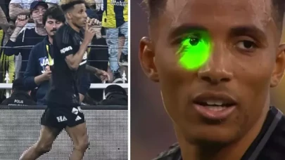 Penaltının başına geçen Gedson Fernandes'e lazer tuttular