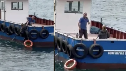 Vapurdan denize düşen kadını balıkçılar kurtardı