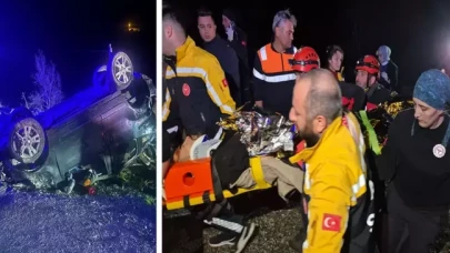 Rize'de hafif ticari araç takla attı: 3 ölü, 2 yaralı