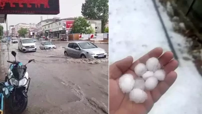 İstanbul'u dolu ve yağmur vurdu! Yollar göle döndü
