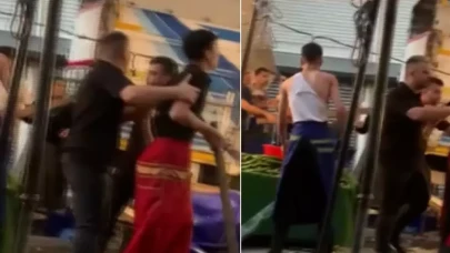 Pazarcılarla müşteri birine girdi! Kasa ve sopalar havada uçuştu