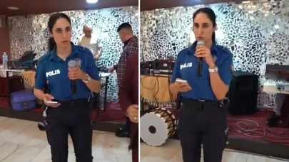 Polis memuru Suriyelilerin düğününde! İşte sahneye çıkıp yaptığı anons