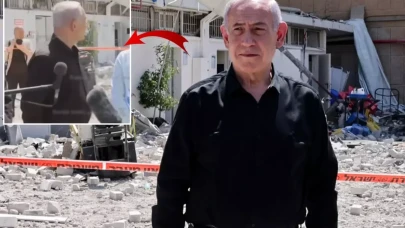 Netanyahu canlı yayında konuşurken bina çöktü