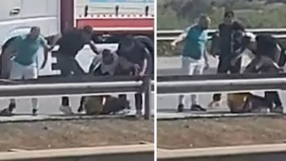 Yolda dehşet anları: Önce dövdüler, su ile ayıltılar