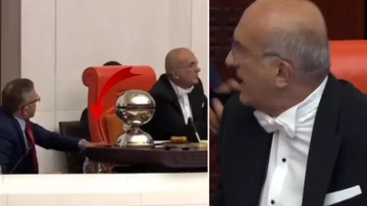 Meclis'te gerginlik tırmandı: Katip TBMM Başkanvekili'nin kürsüsüne vurdu!