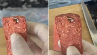 Marketten alınan sucuktan çıkan mide bulandırdı