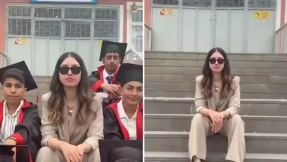 Mezuniyet akımına katılan öğretmenin seçtiği müzik tartışma yarattı