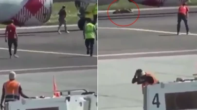 Apronda dehşet! Koşarak uçağın motorunun içine atladı