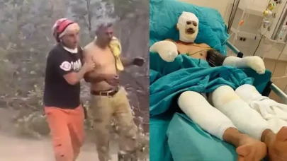 10 kişinin öldüğü yangından kurtulmuştu: Orman işçisinin hastanedeki görüntüleri ortaya çıktı