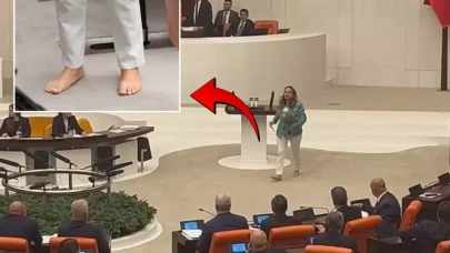 CHP'li Semra Dinçer Meclis kürsüsüne çıplak ayakla çıktı