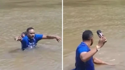 Gazeteci, kayıp kızla ilgili haber yaparken nehirde kızın cesedine bastı