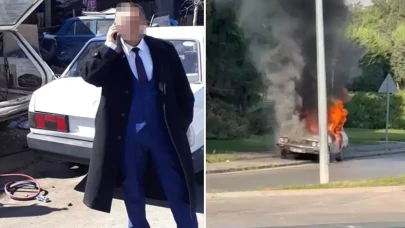 Meclis'in önünde beyaz Toros'u ateşe veren şahıs bakın kim çıktı