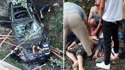 Çocuk sürücünün feci kazası: Araç köprüden uçtu! 1 ölü 2’si çocuk 3 kişi  yaralı