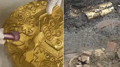 Kazmayı vurdukları mezardan altın fışkırdı