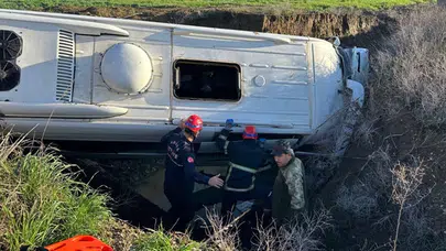 Öğrenci servisi dereye uçtu: 9 yaralı, 2’sinin durumu ağır