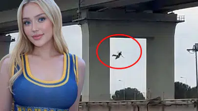 İşte fenomen Kübra Karaaslan'ın köprüden atlayarak intihar ettiği anlar