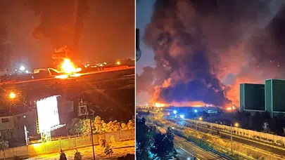 Uluslararası havalimanı vuruldu, uçaklar böyle alev aldı