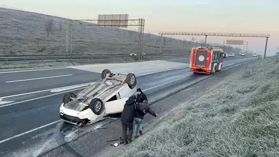 Emniyet kemeri faciayı önledi: Takla atan otomobilde mucize kurtuluş