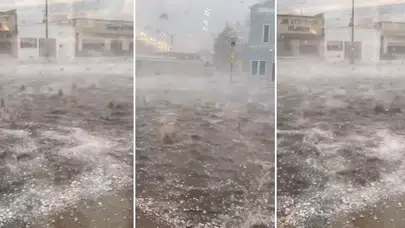 ABD'de 15 santimetrelik dolu yağdı: Dolu fırtınası büyük hasara yol açtı