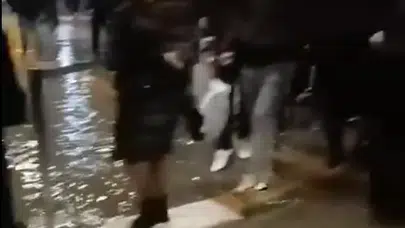 Mecidiyeköy metro alt geçidini su bastı vatandaşlar zor anlar yaşadı