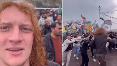 Amerikalı gezgin Diyarbakır'da protestonun ortasında kaldı