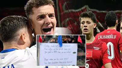 Kosova'da Türk taraftarlar için asılan yazı gündem oldu