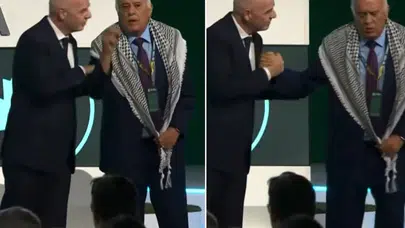 FIFA Başkanı'ndan skandal hareket! Filistin Futbol Federasyonu Başkanı sahneyi terk etti