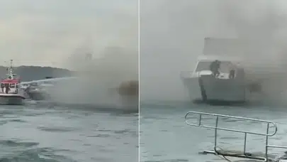 İstanbul Boğazı'nda teknede yangını: Ekipler seferber oldu