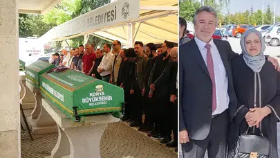 Konya’da oğulları tarafından öldürülen veteriner çift defnedildi