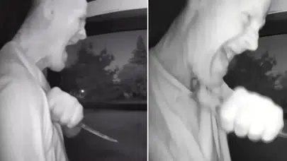 Gece yarısı kapıları çalındı, kameraya bakınca dehşete düştüler