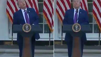 Trump'ın korku dolu anları! Kuşu dron sanınca büyük panik yaşadı