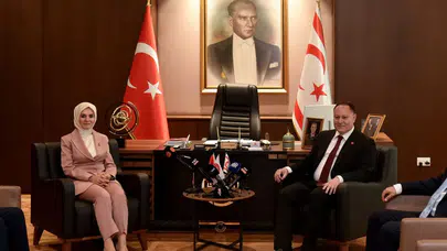 KKTC Meclis Başkanı Öztürkler, Bakan Göktaş'ı kabul etti