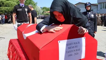 Şehit polis memuru Tayfun Baş son yolculuğuna uğurlandı