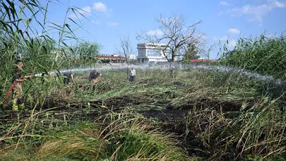 Edirne'de otogar yakınında çıkan yangın kontrol altına alındı