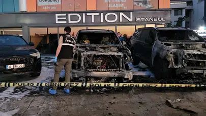 İstanbul'da Lüks Araç Yangını: Alevler Bir Araçtan Diğerine Sıçradı!