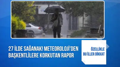 Meteoroloji’den 27 il için sağanak uyarısı: Başkentte kuvvetli yağış alarmı