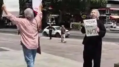 Kızılay Meydanı'nda slogan atan iki kadın gözaltına alındı
