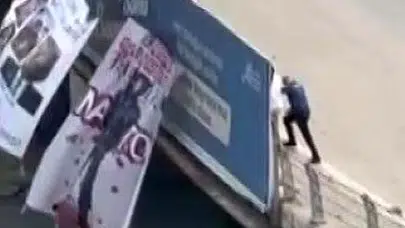 Adana'da NATO'yu protesto amacıyla pankart asan kişi gözaltına alındı