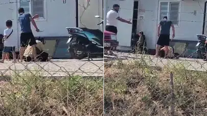 Hatay'da dehşet anları! Kadını çocuklarının gözü önünde bıçakla darbetti
