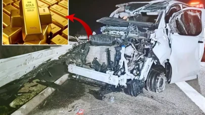 Zırhlı araç takla attı! Kilolarca altın buhar oldu