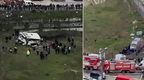 Esenyurt'ta servis aracı şarampole yuvarlandı! Ölü ve yaralılar var