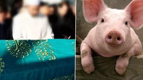 Böylesi görülmedi: "Babamın hayrına" deyip cami önünde 3 bin kişiye domuz eti yedirmiş!