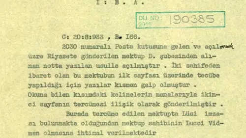 MİT 91 yıl önceki belgeyi paylaştı gizmi mektup açma formülü