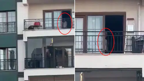 Gaziantep'te balkondaki uygunsuz davranış tepki çekti