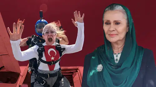 Uzak Şehir’in Sadakat’i bunu da yaptı! Uçaktan atladığı anlar olay oldu
