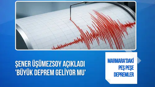 Marmara'daki peş peşe depremler sonrası Şener Üşümezsoy konuştu: Büyük deprem habercisi mi?