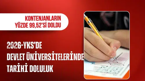 Devlet üniversitelerinin kontenjanlarında doluluk oranı yüzde 99,5'e ulaştı