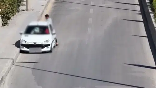 Drone destekli trafik denetiminde şaşırtan görüntü: Sürücü ve yolcu yer değiştirdi