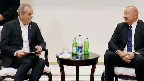 Aliyev ile Pezeşkiyan’ın Türkçe sohbeti gündem oldu: “Azerbaycan suyundan da için”