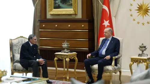 Cumhurbaşkanı Erdoğan, Aziz Sancar ve eşini Külliye'de kabul etti